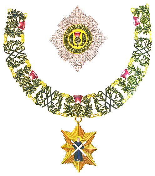 Insignia associated with the Order of the Thistle for the Thistle Chapel course
